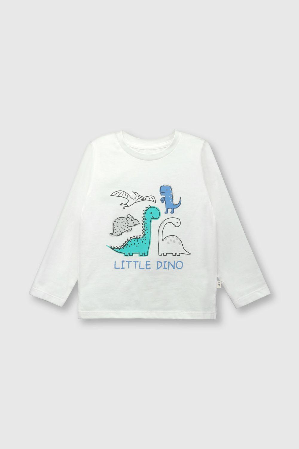 Polera de bebé niño dino off white (3 a 36 meses)-0