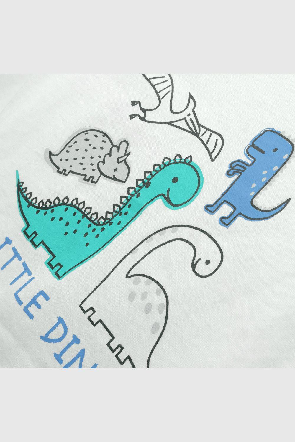 Polera de bebé niño dino off white (3 a 36 meses)-2