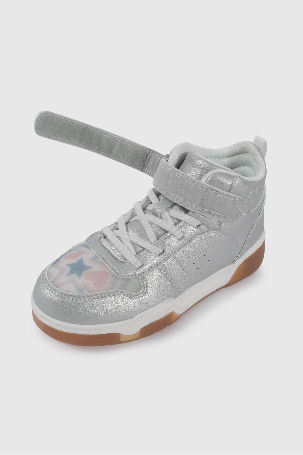 Zapatilla de Luces Metalizada Plateada 57160208V26-5