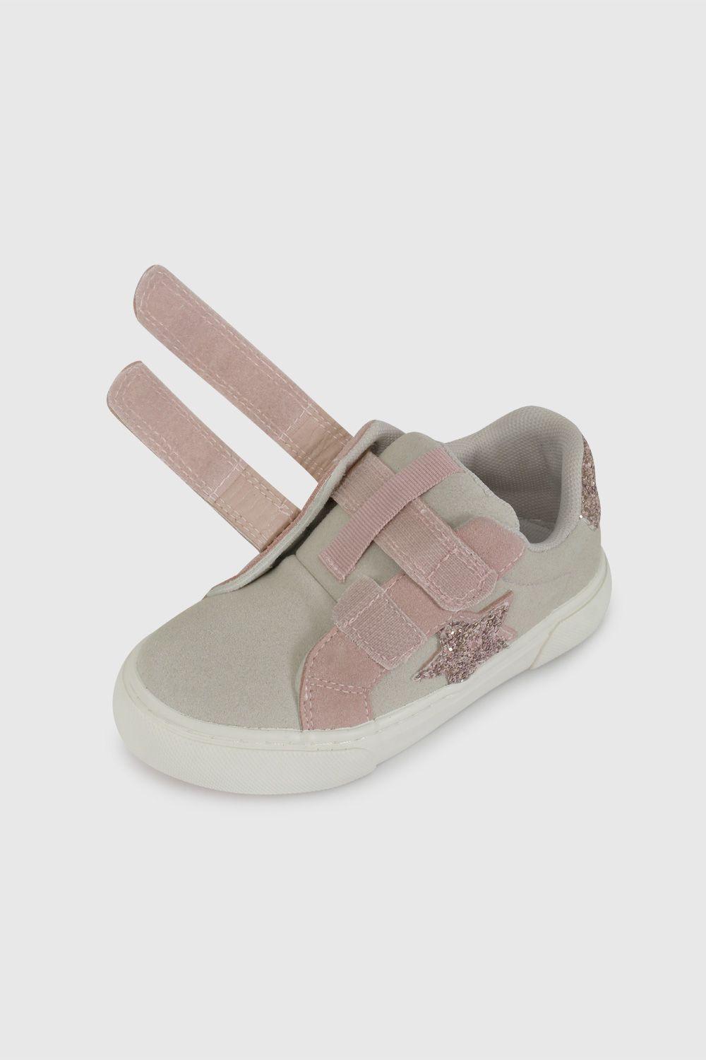 Zapatilla Beige con Estrella y Brillos 47200298V26-5