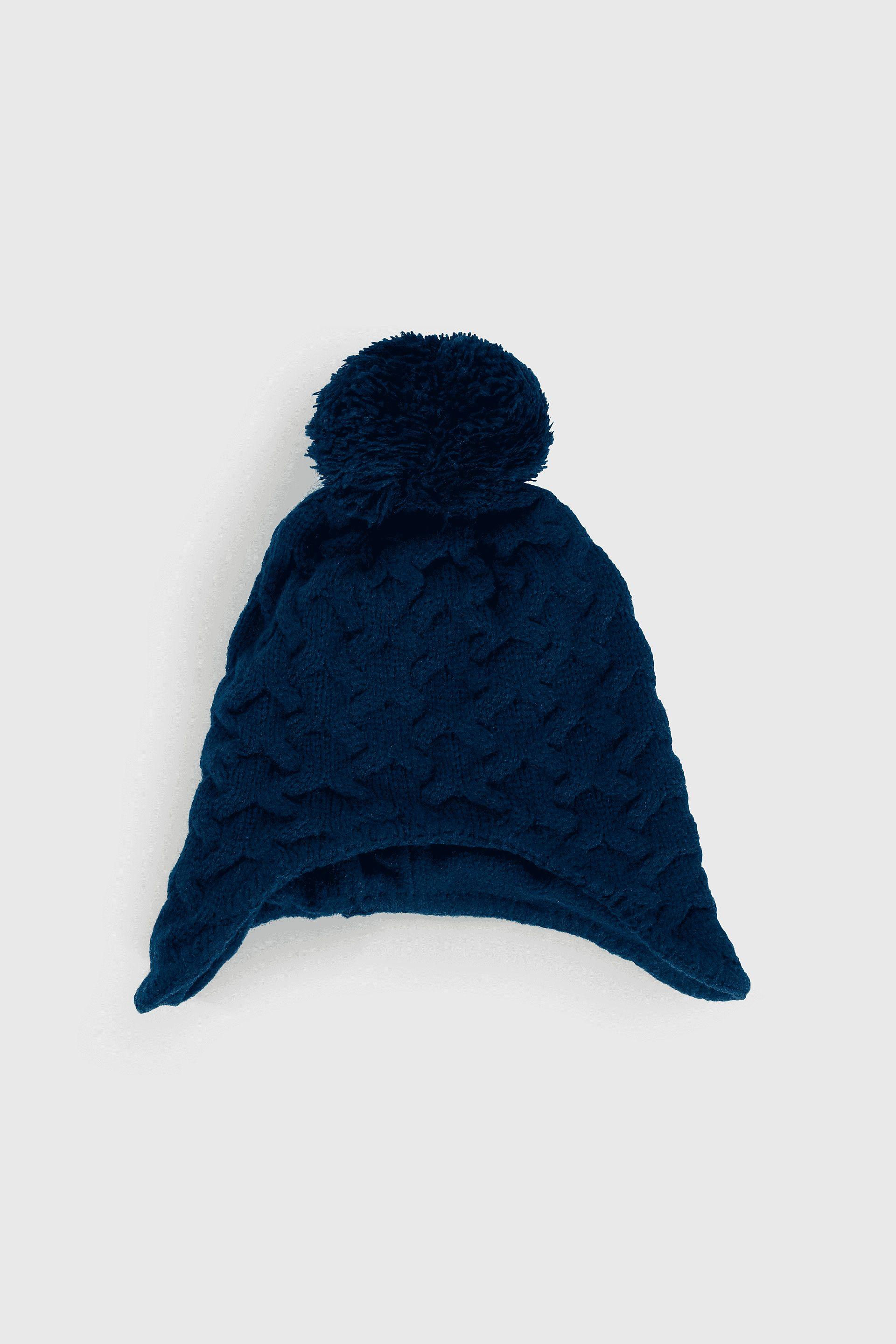 Gorro Tejido con Forro Azul-2