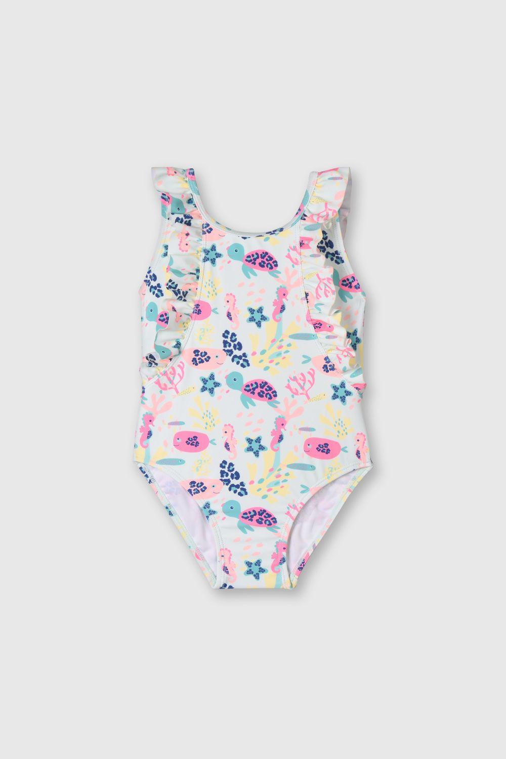 Traje de baño de bebé niña playa aqua (3 a 36 meses)-0