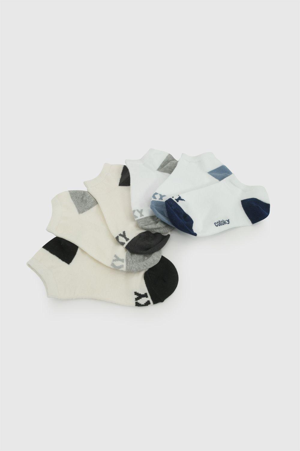 Pack 6 Calcetin Trainee Punto Suave Y Resistente Blanco Niño 3/4A a 9/12A Colloky-2