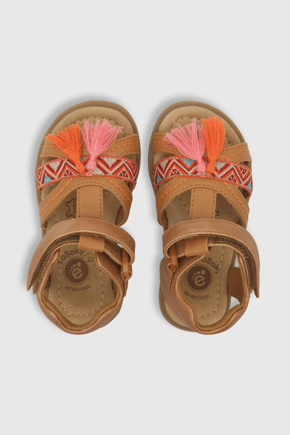Sandalia De Niñas Étnica Camel (21 A 27)-3