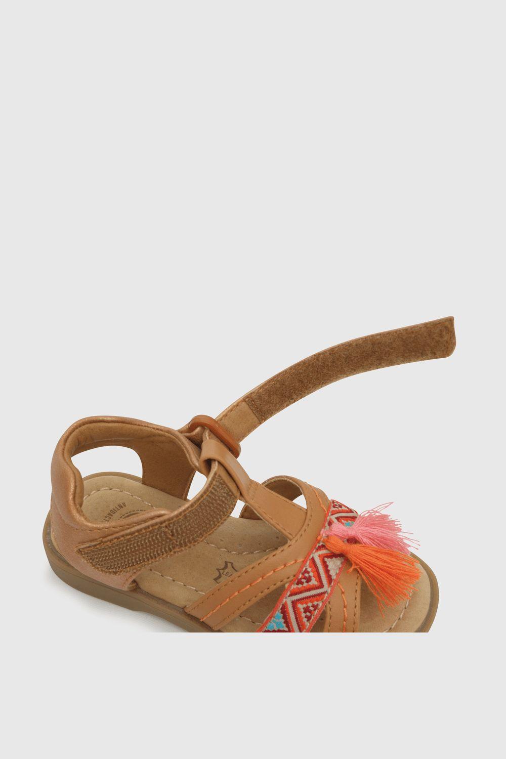 Sandalia De Niñas Étnica Camel (21 A 27)-4