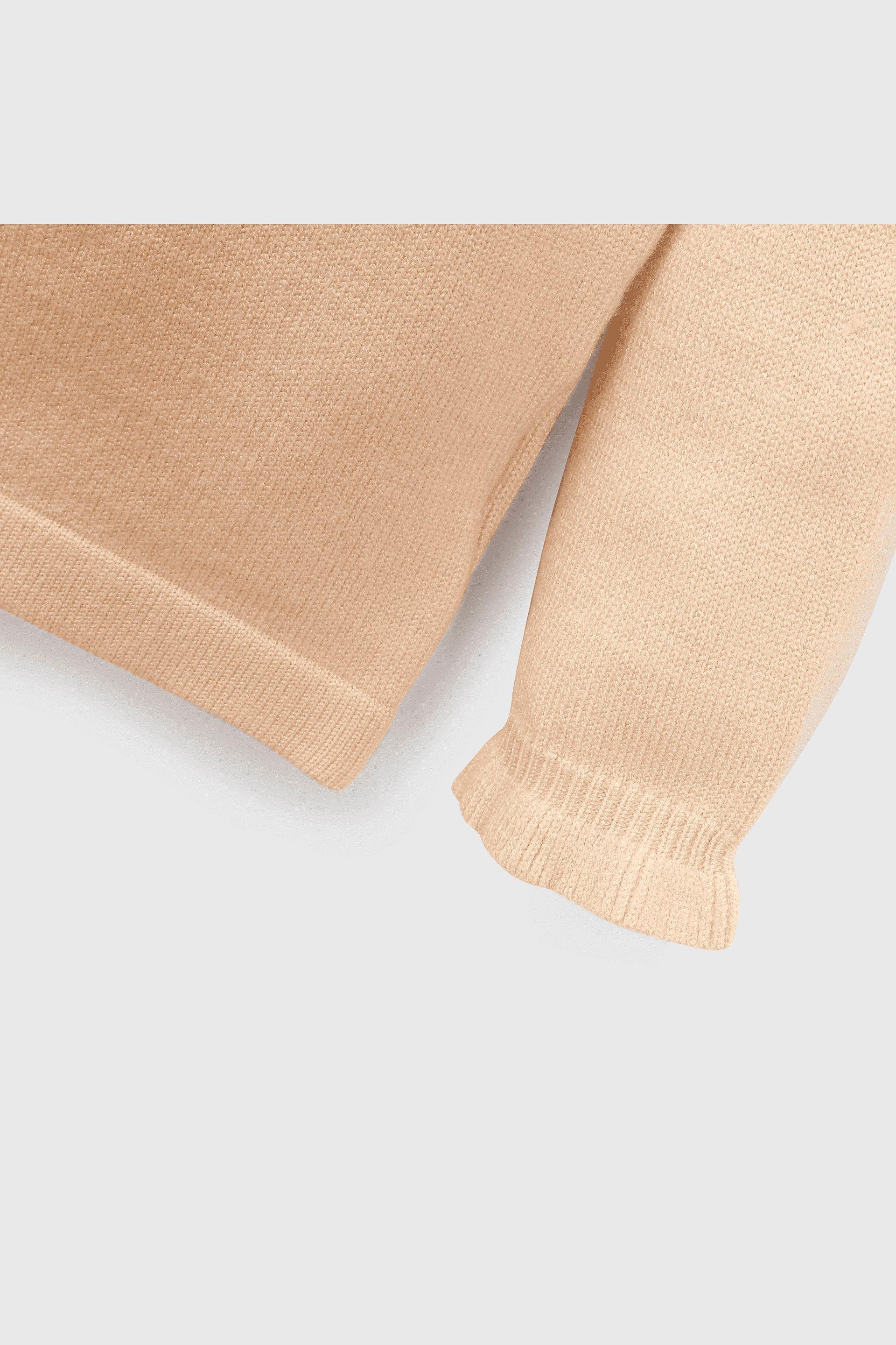 Sweater Cuello Alto liso Beige de niña Talla 3A al 12A 3672-2