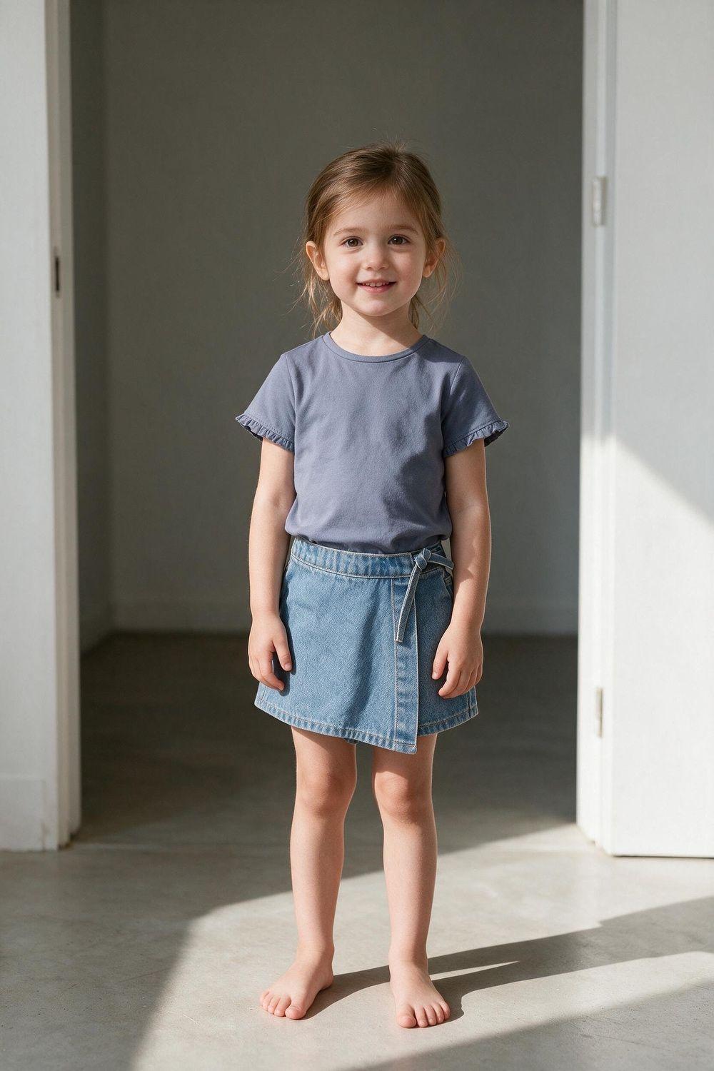 Falda Short Mezclilla Azul Niña 6-9M a 4-5A Colloky-1
