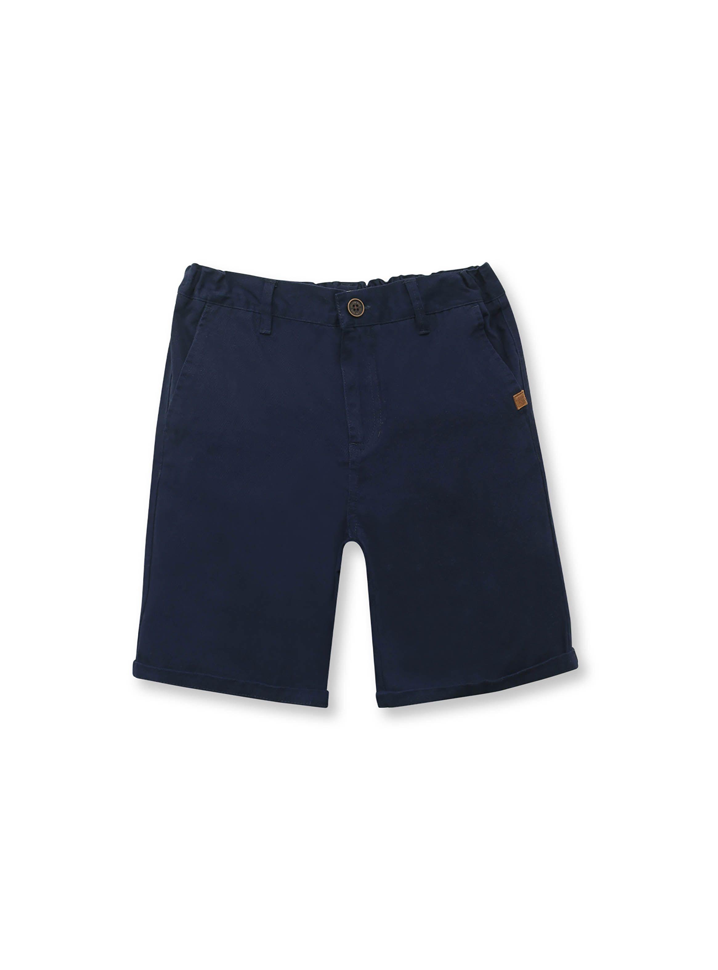 Bermuda De Niño Gabardina Azul (2 A 12 Años) Colloky-0