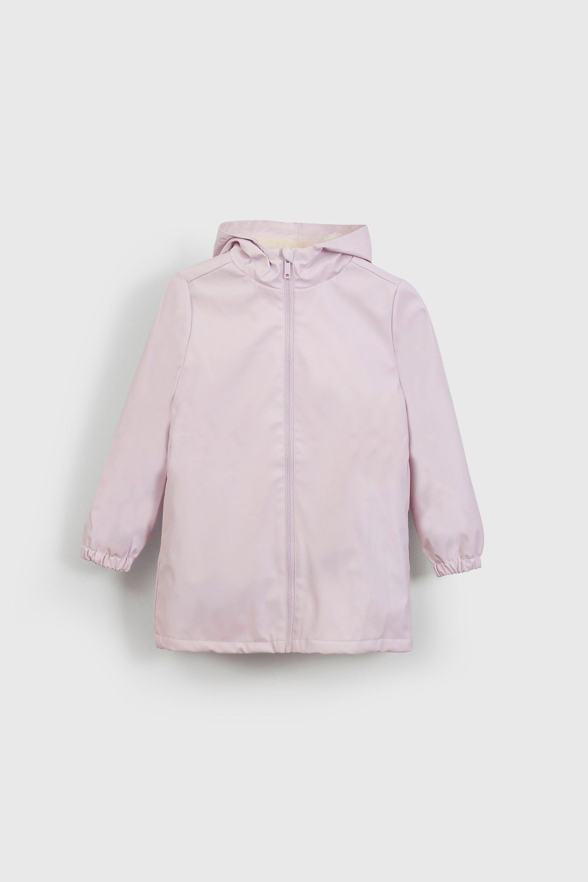 Chaqueta Morada Engomada con Forro de Jersey y Gorro para Niña-0