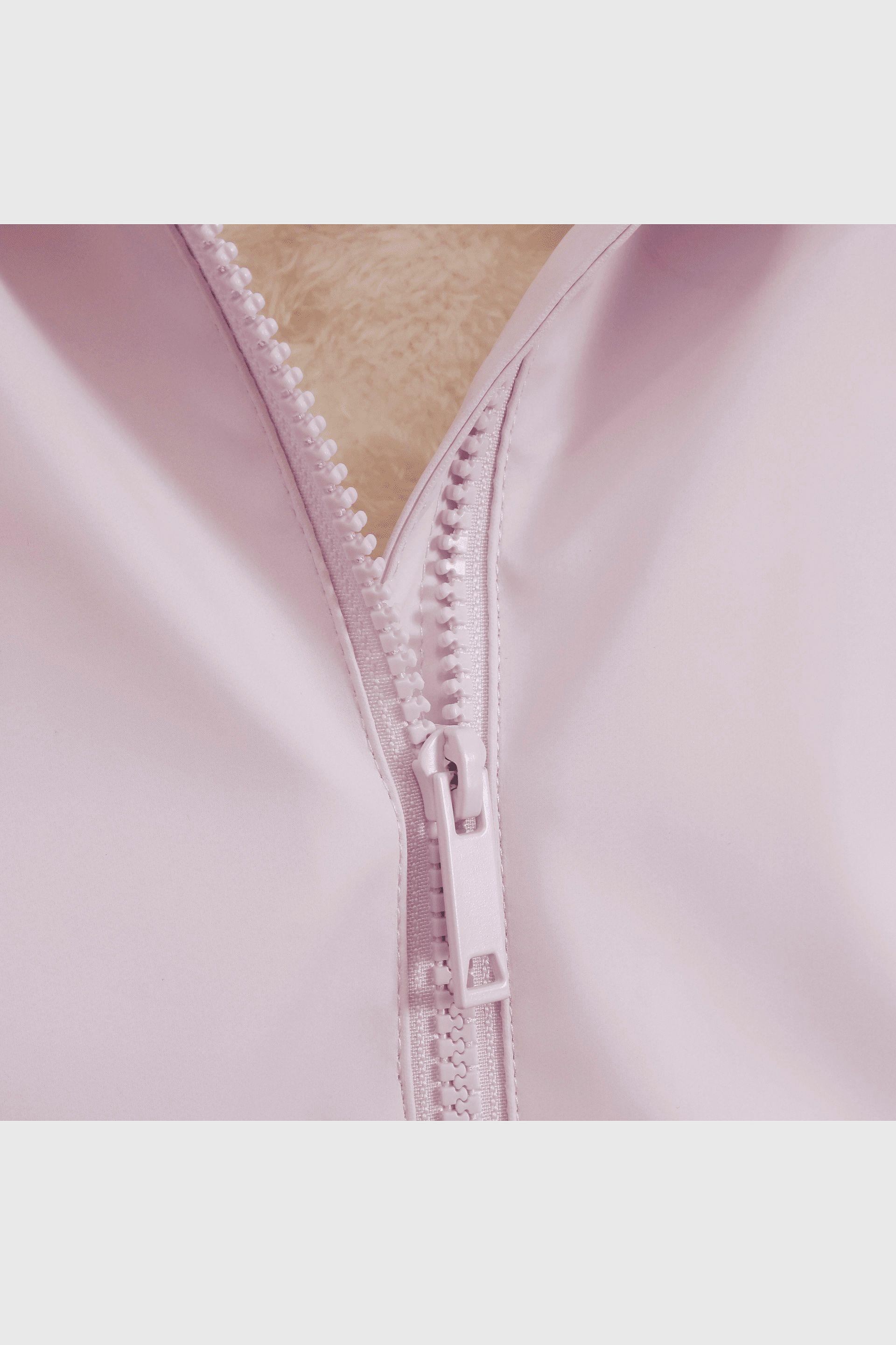 Chaqueta Morada Engomada con Forro de Jersey y Gorro para Niña-3