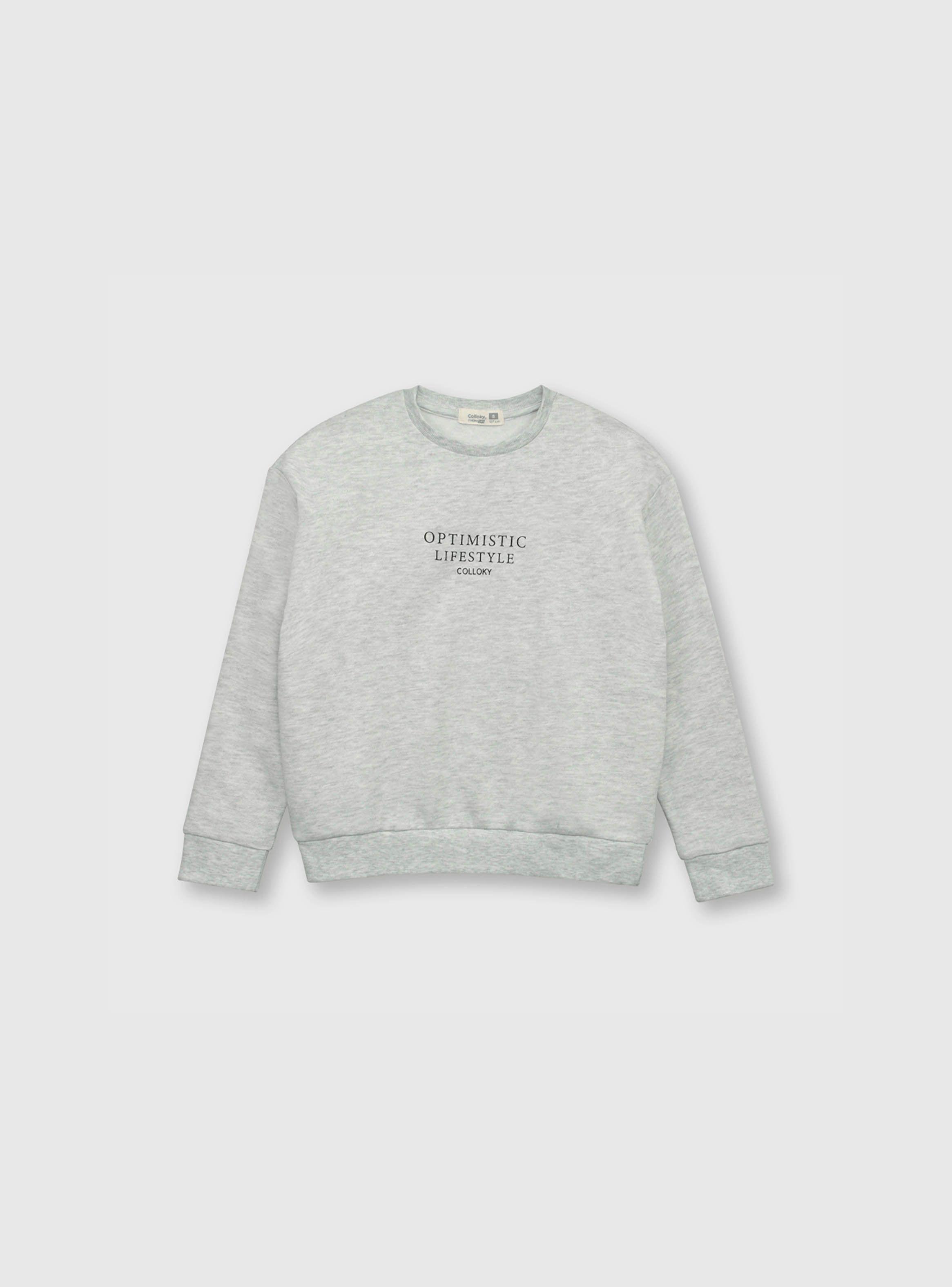 Polerón De Niña Estampado Gris (2 A 12 Años) Colloky-0