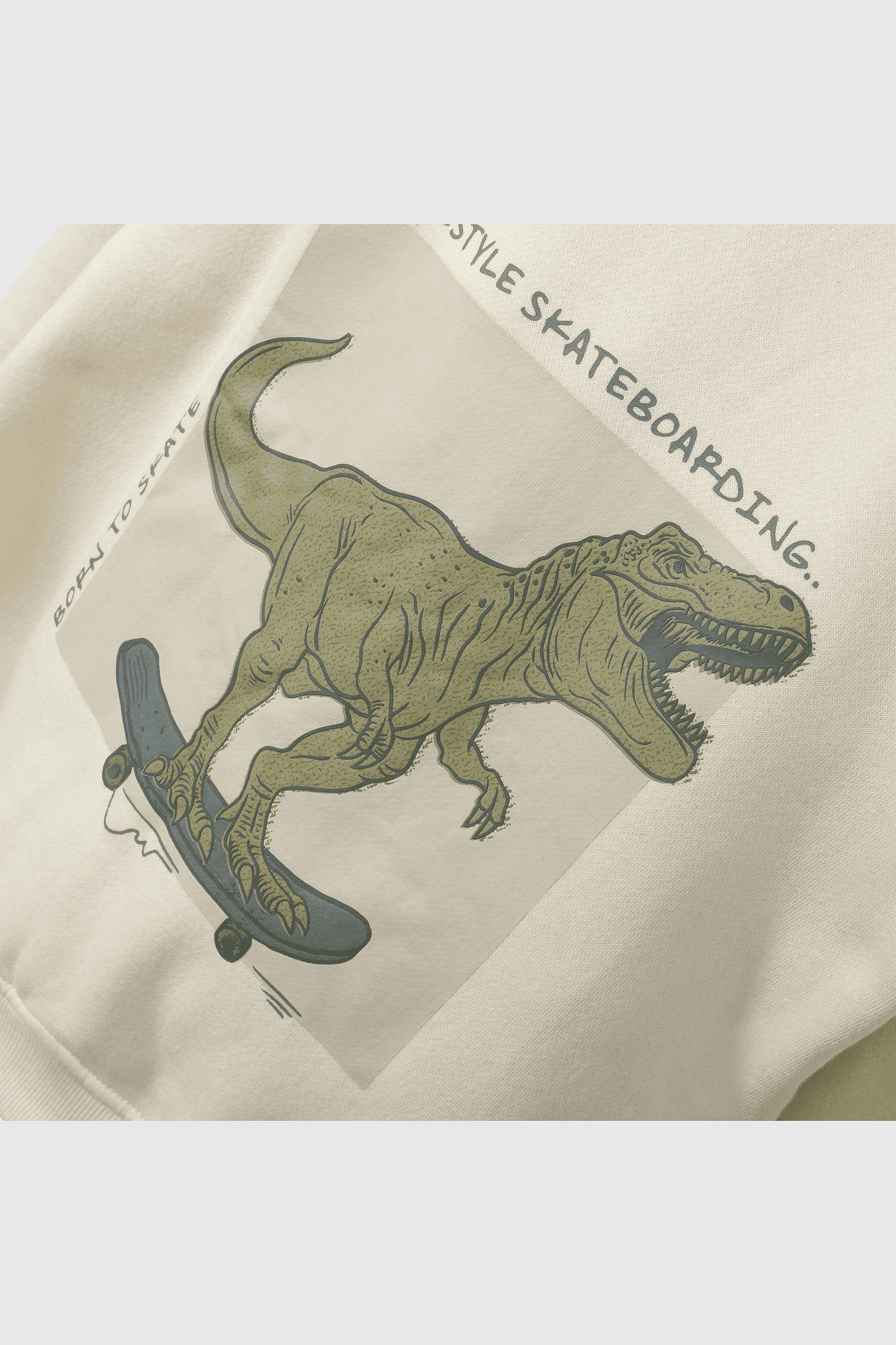 Polerón Beige Dinosaurio-2