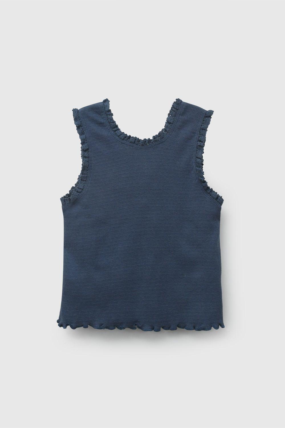 Polera Azul Rib De Niña POPU1051V26-1