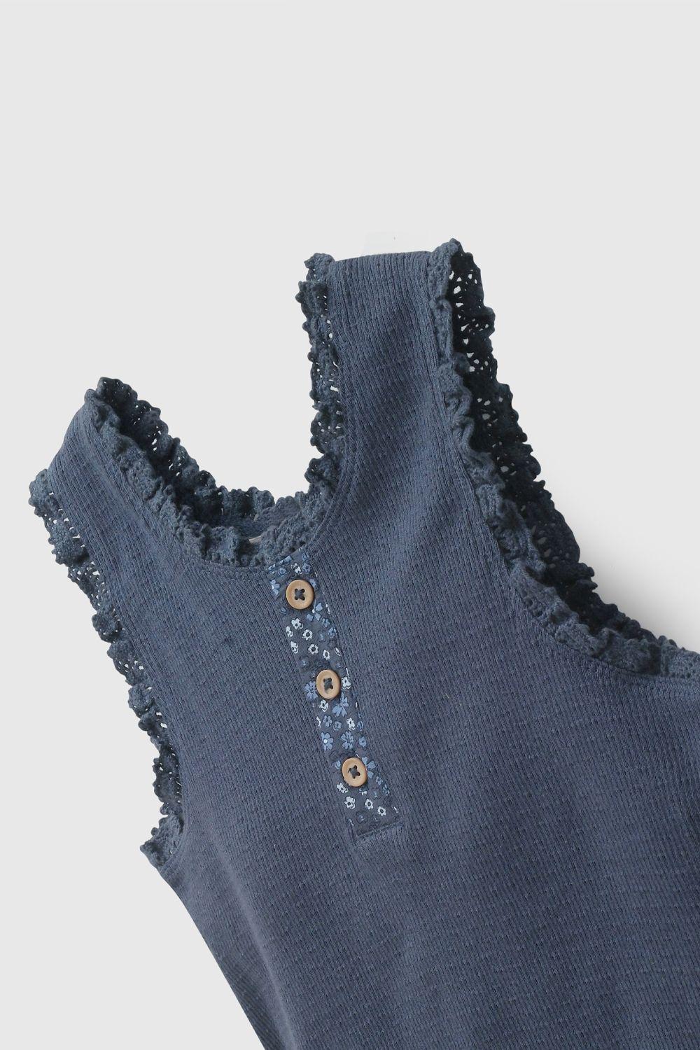 Polera Azul Rib De Niña POPU1051V26-2