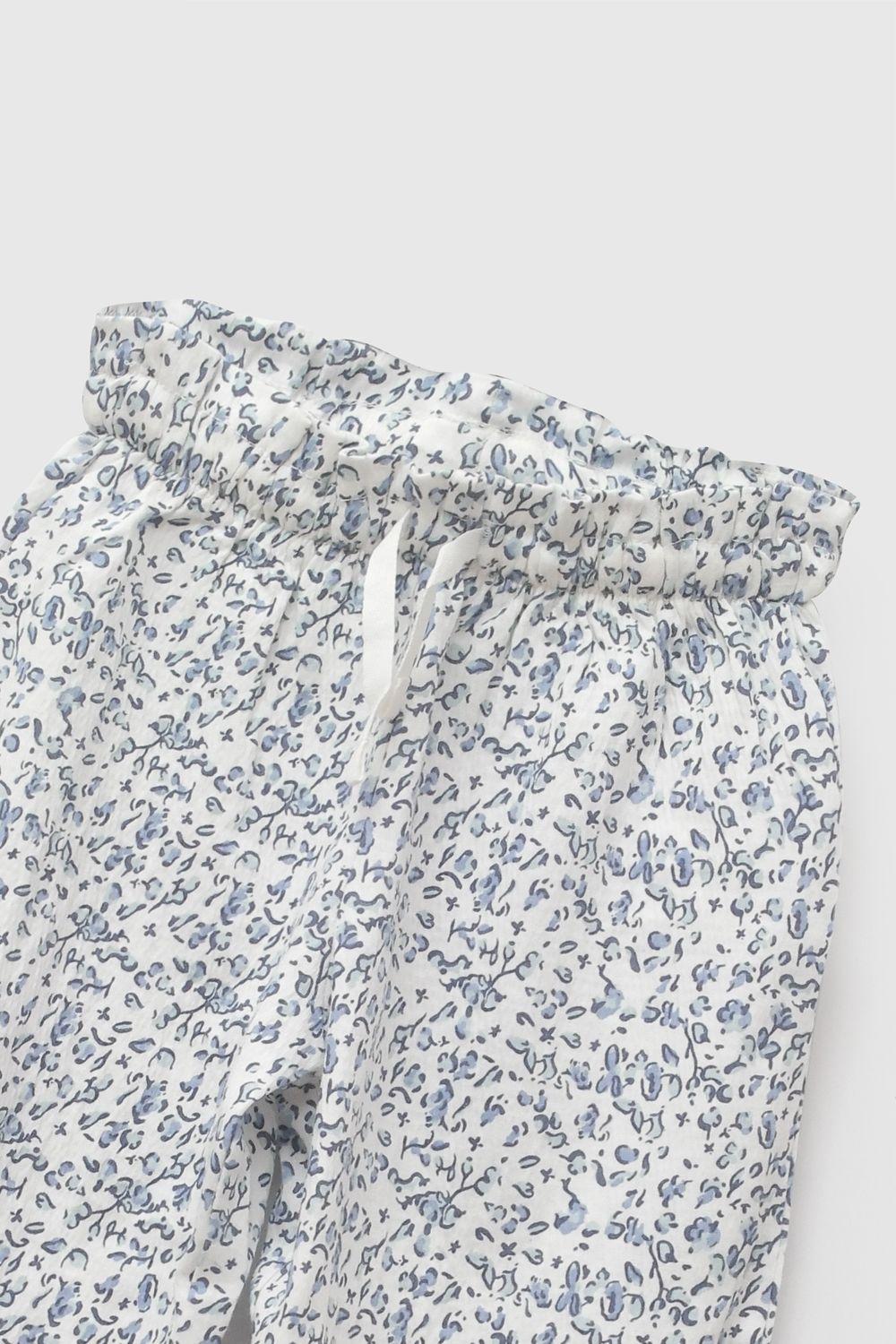 Pantalon Tejido Waffle Celeste Niña 6-9M a 4-5A Colloky-2