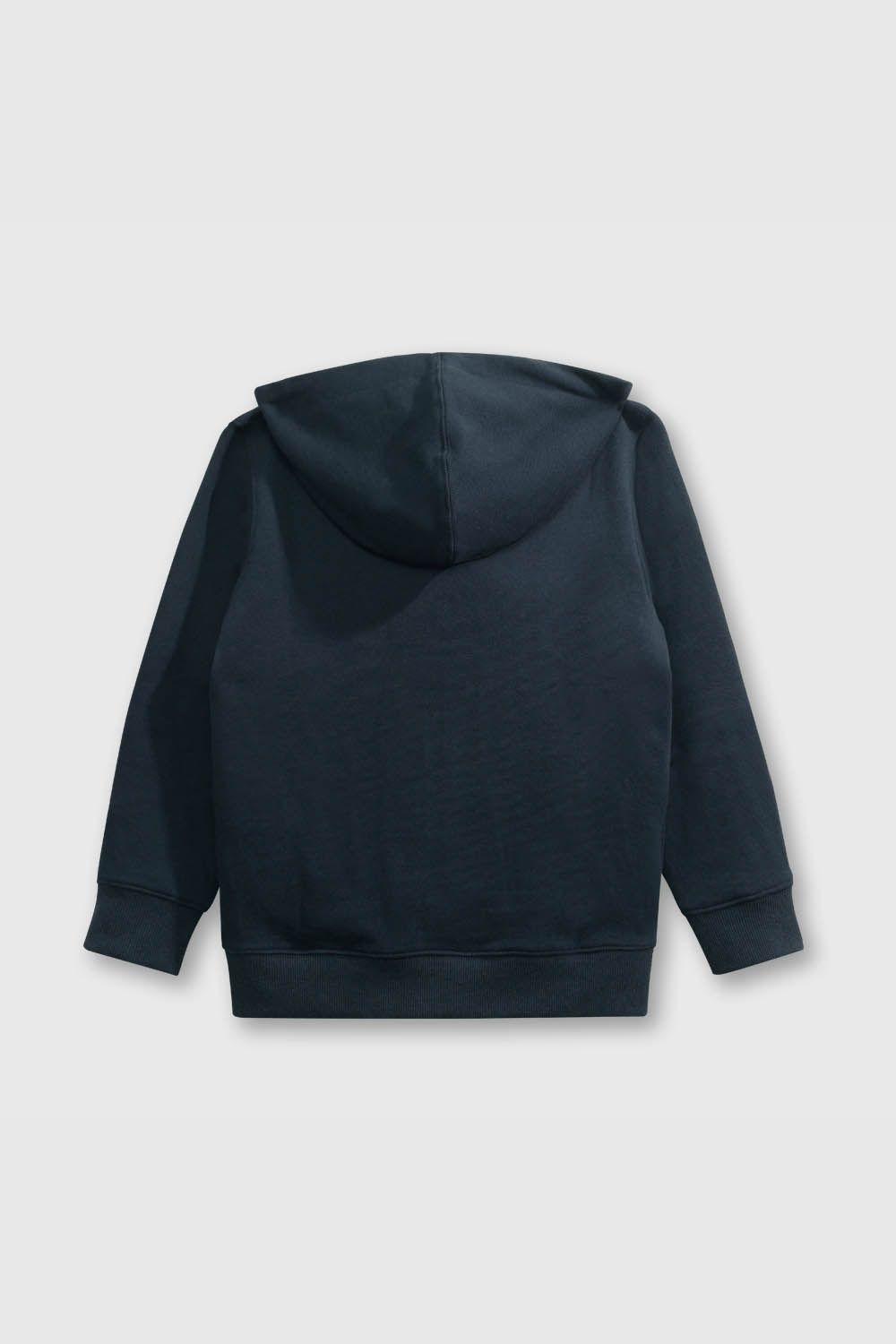 Polerón Escolar Azul unisex de policotton gorro y cierre 1055-1