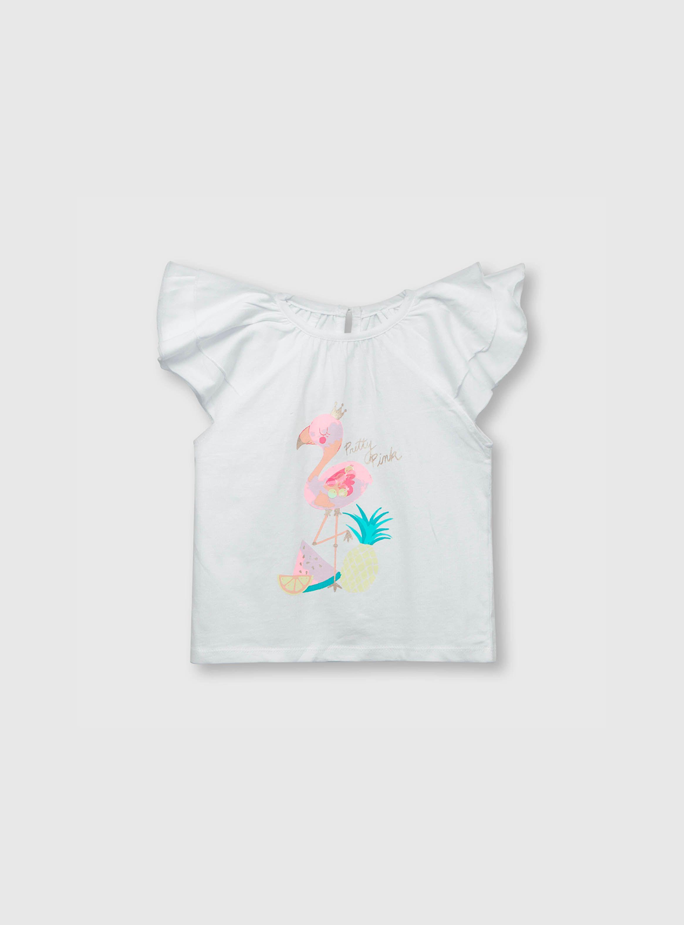 Polera De Bebe Niña Flamenco Blanco (3 A 36 Meses) Colloky-0
