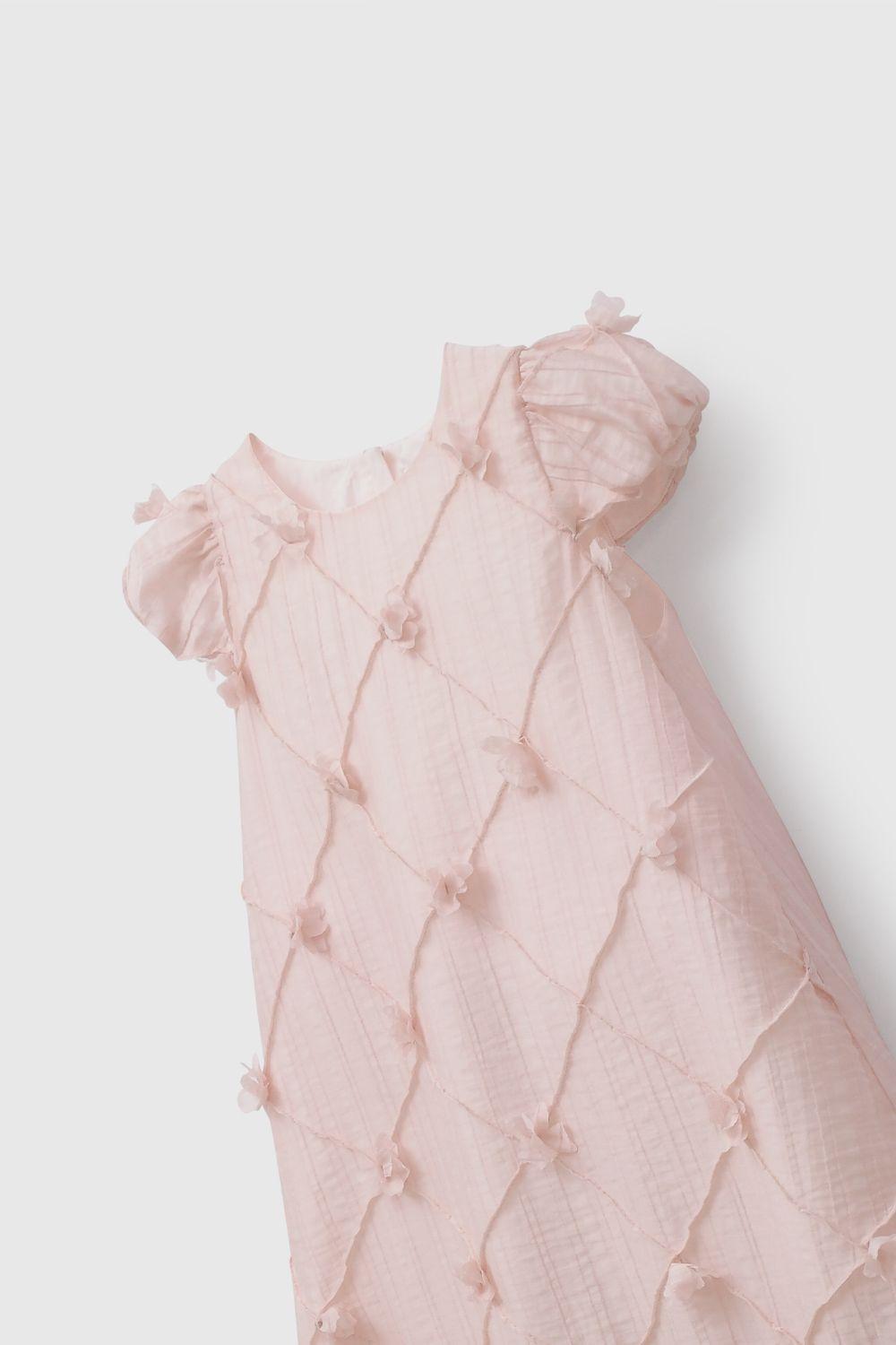 Vestido Rosado Flores de Niña VEVL3030V26-3