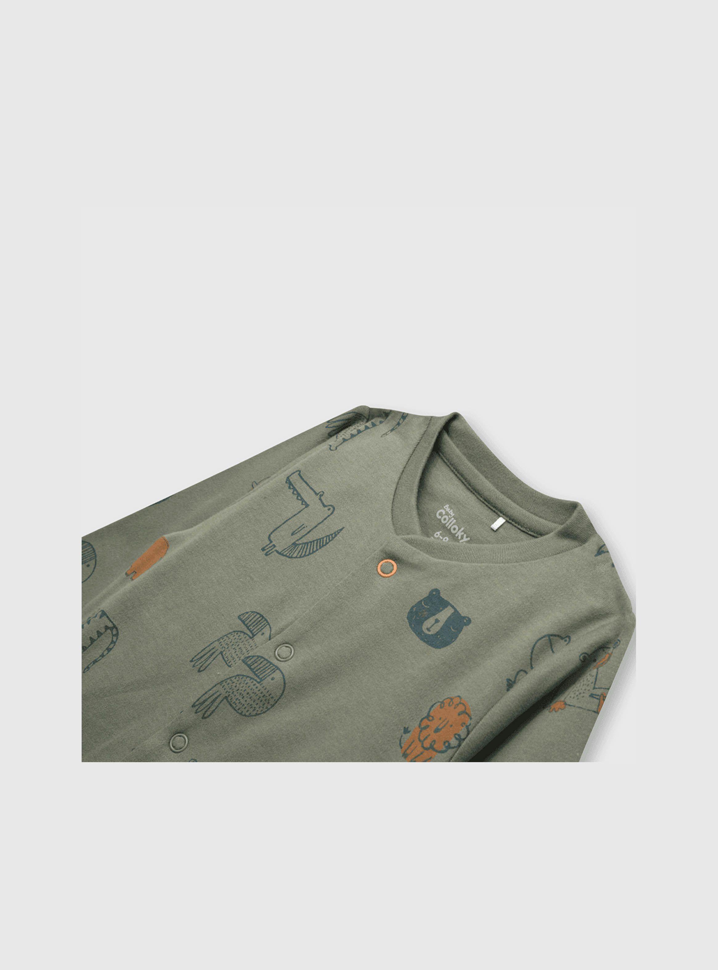 Osito Bebé Niño 2 Pack Animales Verde (0 A 9 Meses) Colloky-3