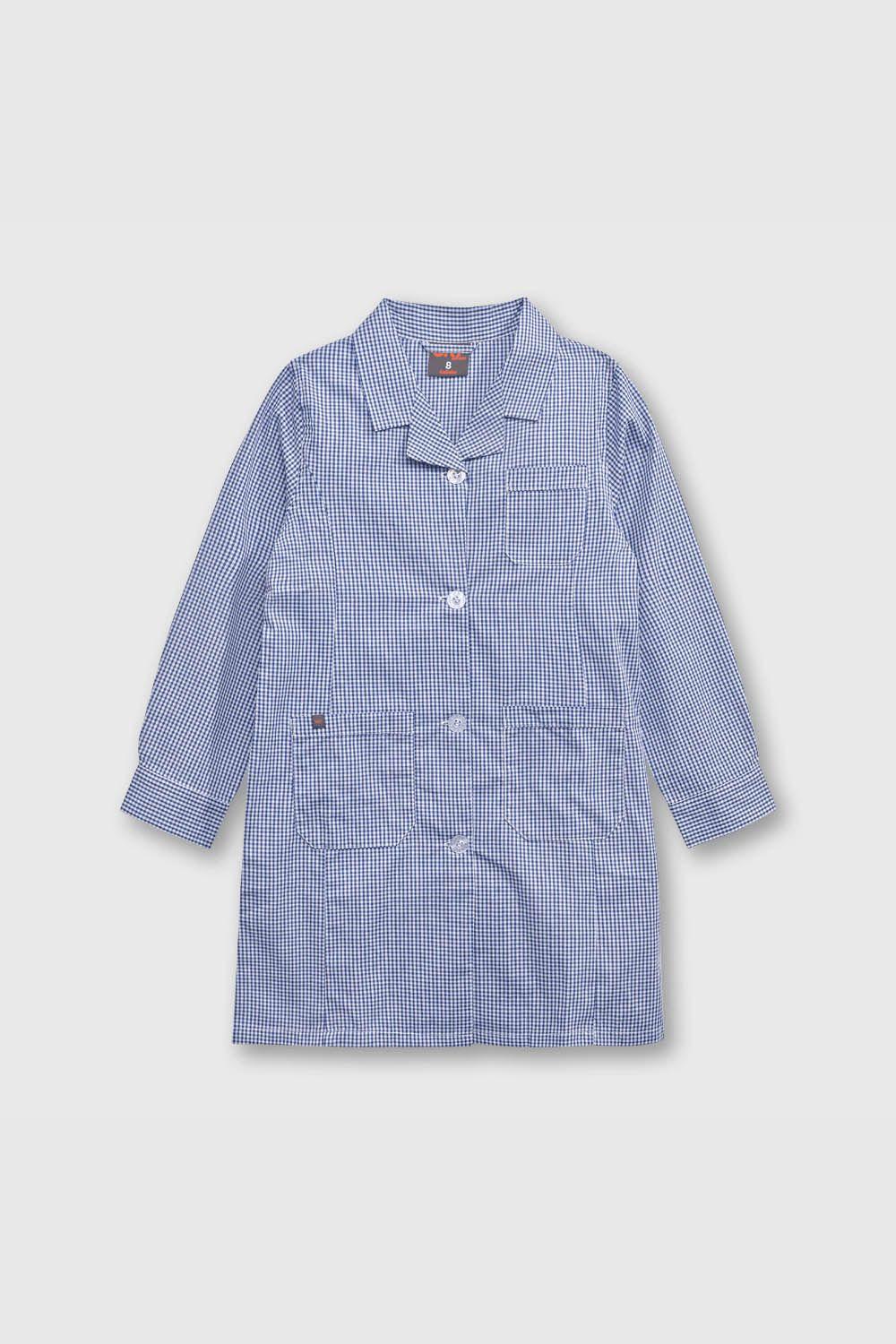 Delantal Escolar clasico para niña Azul-0