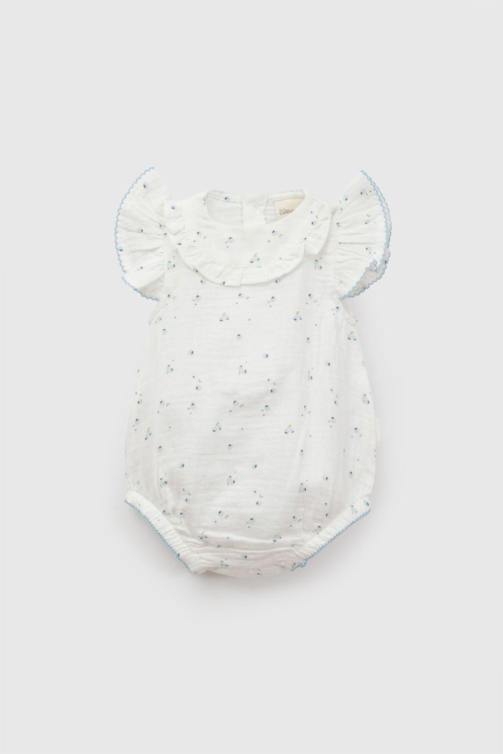 Entero Berries Bambula Blanco Niña 0-3M a 9-12M Colloky-0