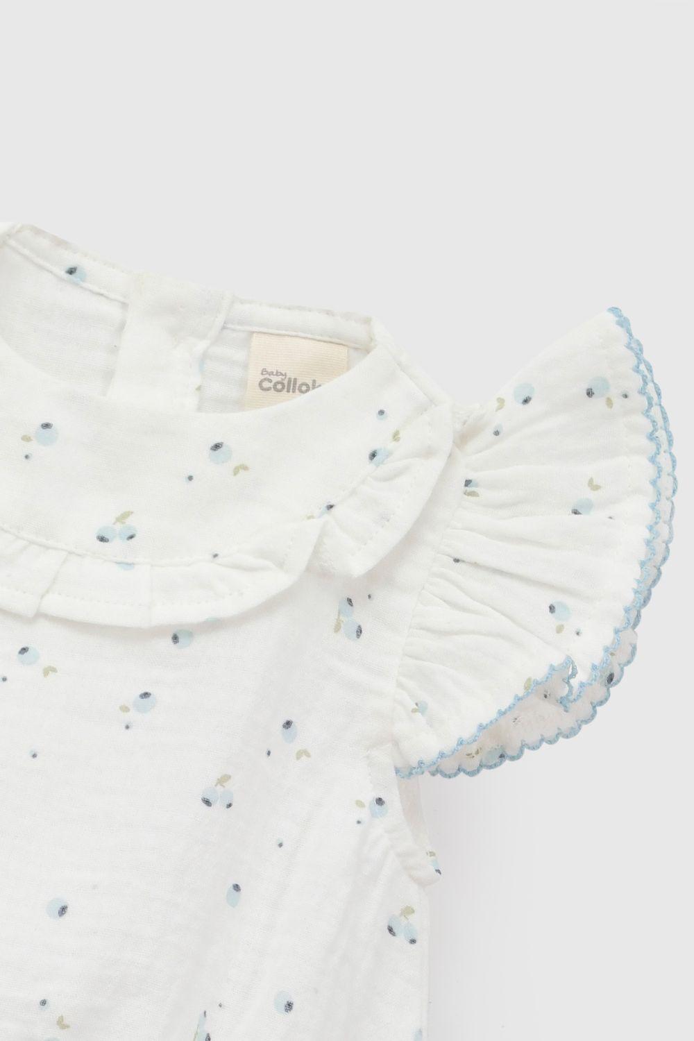 Entero Berries Bambula Blanco Niña 0-3M a 9-12M Colloky-3