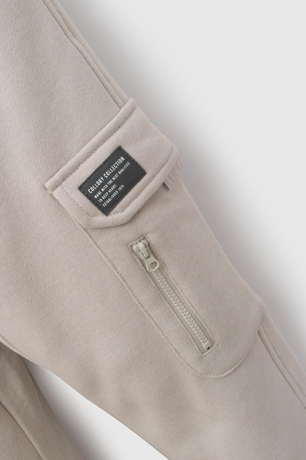 Pantalon Buzo Cargo Cafe Niño 3-4A a 12-13A Colloky-2