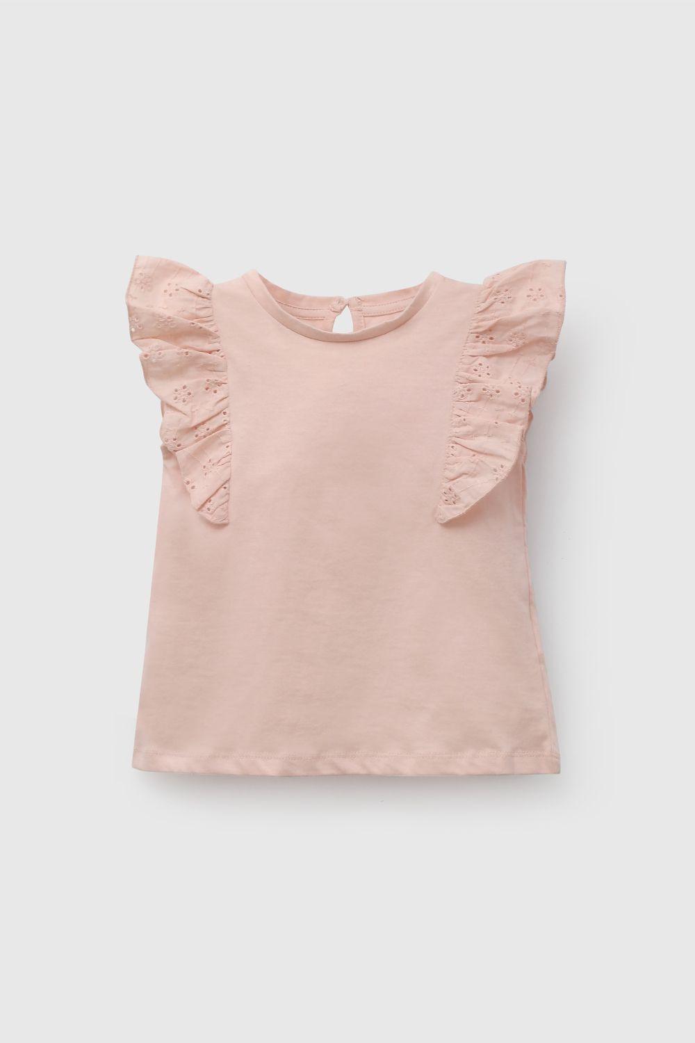 Conjunto Rosado Short Y Polera De Niña COJE0230V26-1