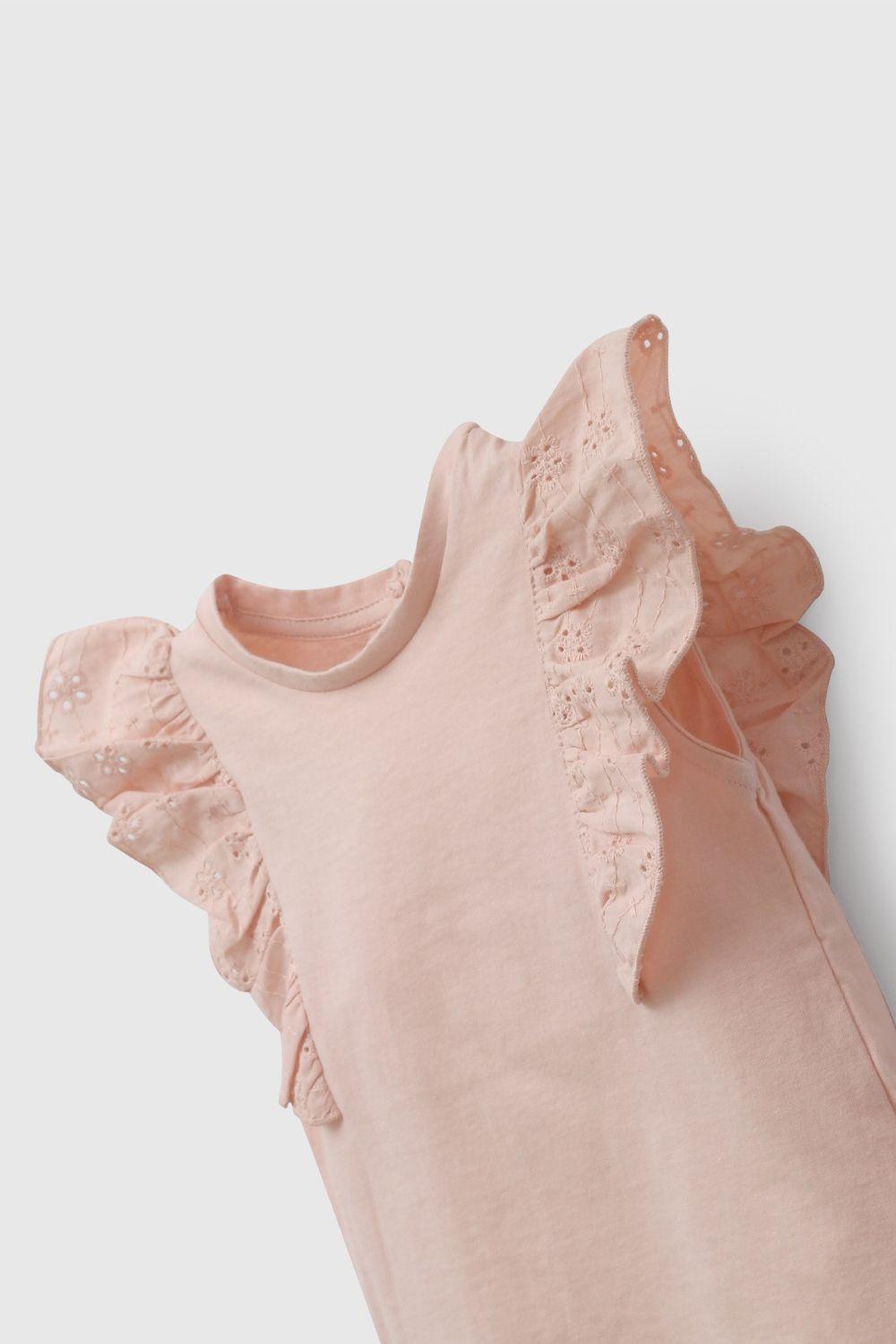 Conjunto Rosado Short Y Polera De Niña COJE0230V26-3