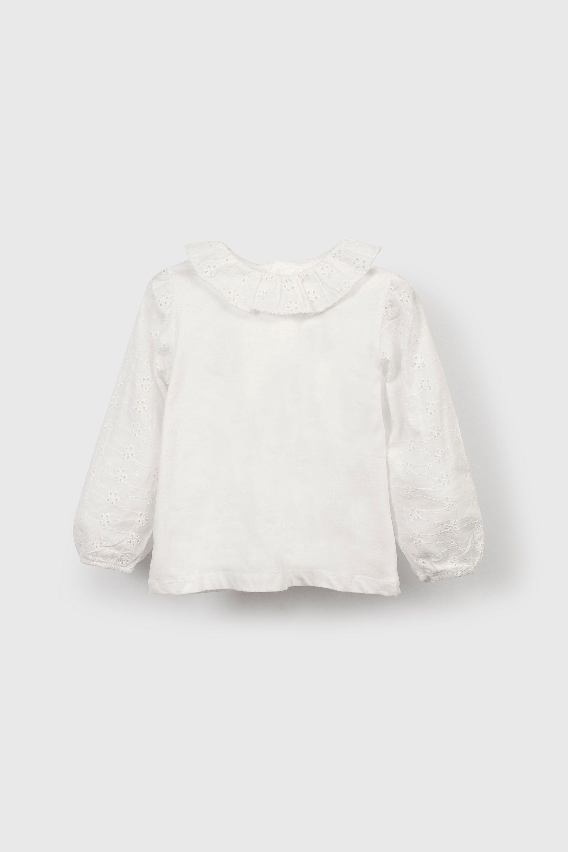 Polera Blanca Broderie-0