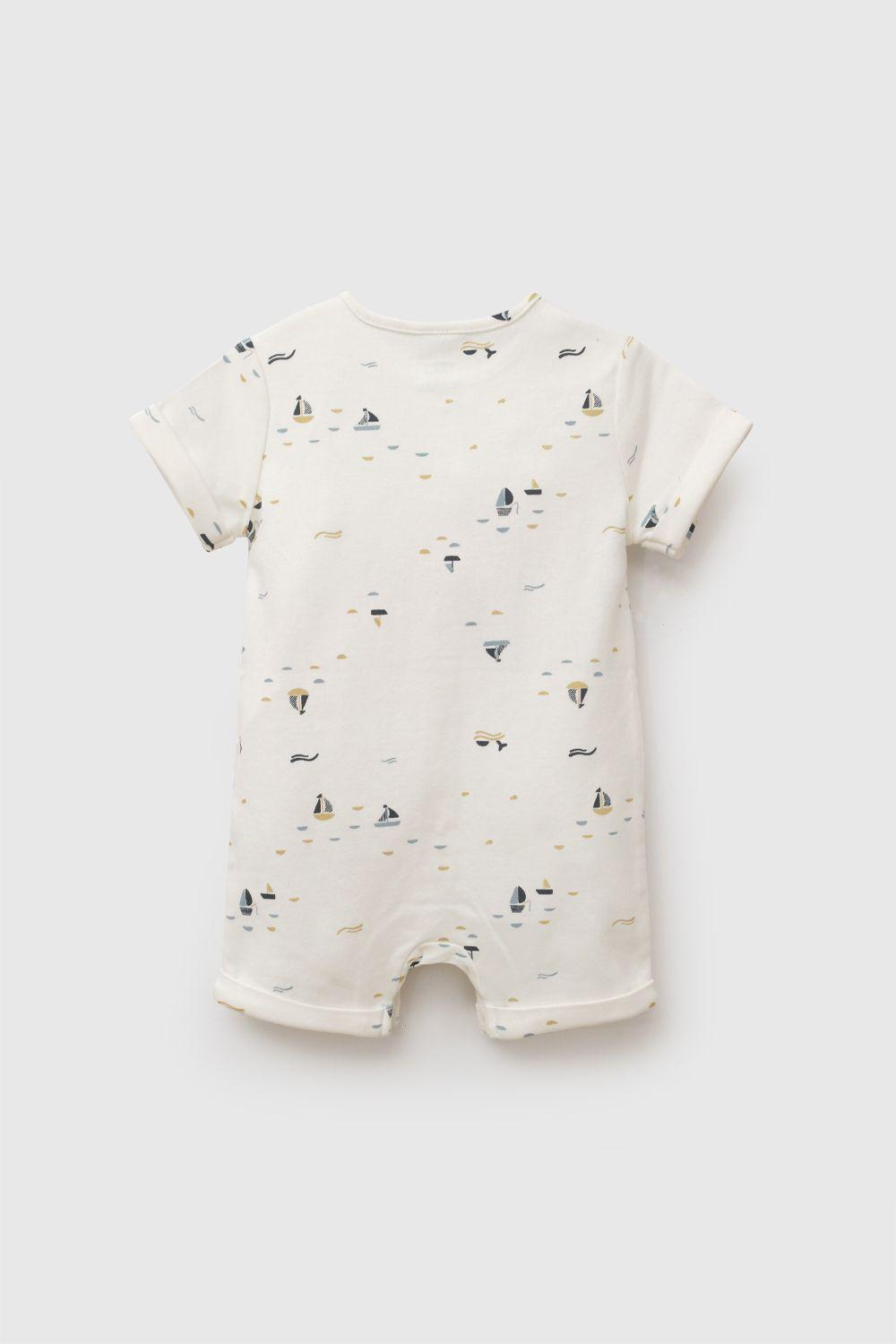 Entero navy algodón niño crema 0-3M a 9-12M-2