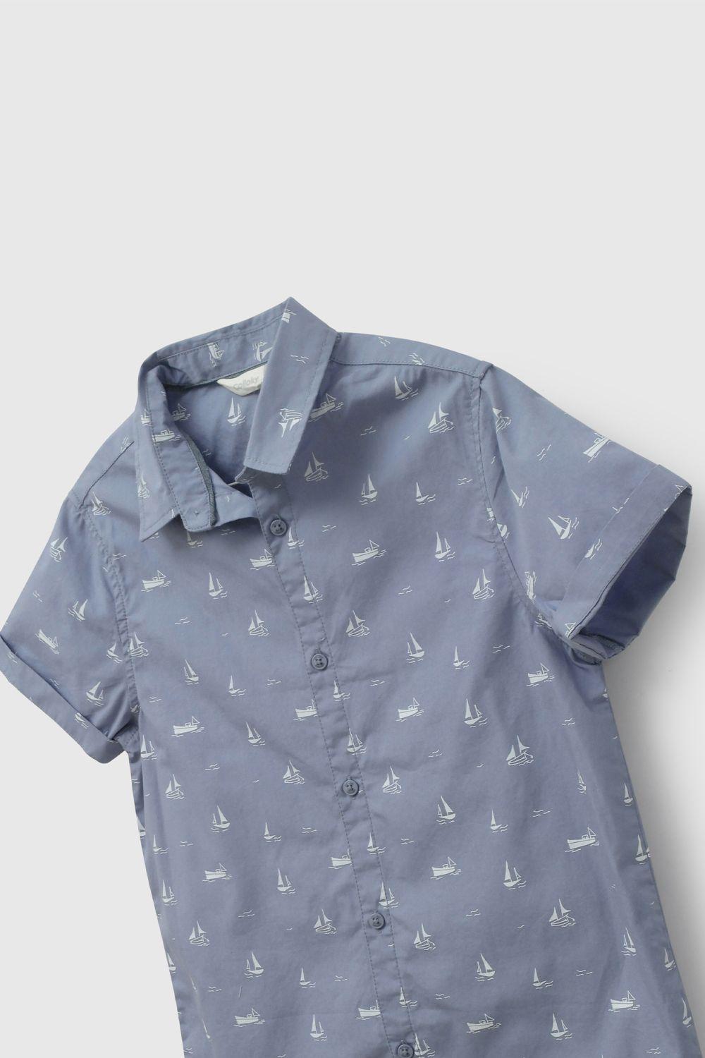 Camisa Celeste Estampada De Niño CAPN0140V26-2