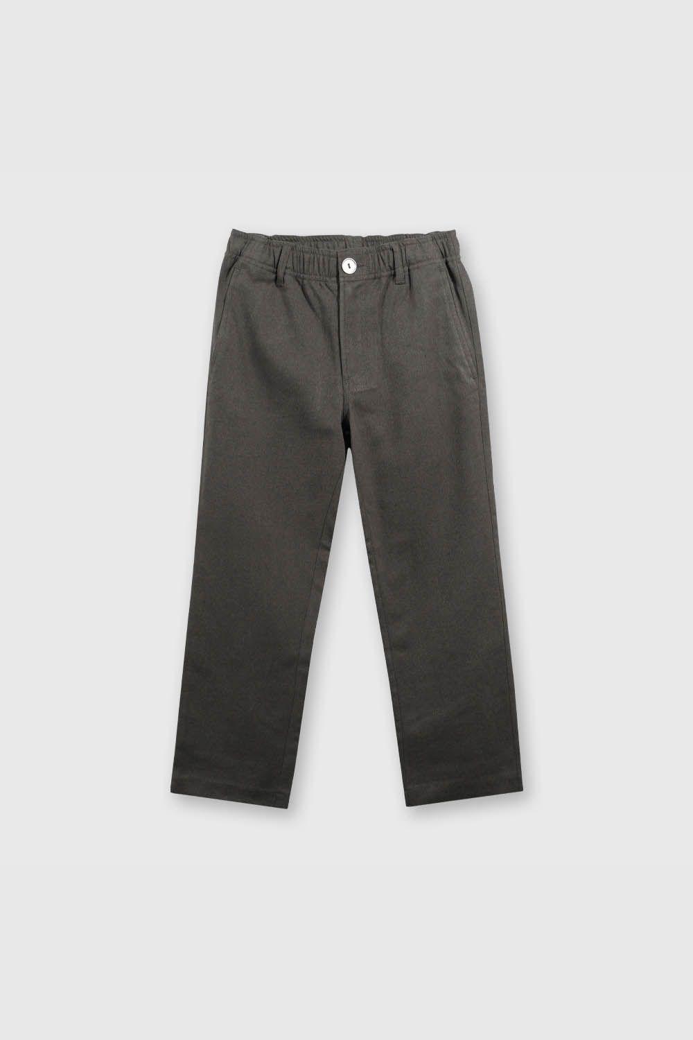 Pantalón Escolar Clásico Gris con Cintura Elasticada-0