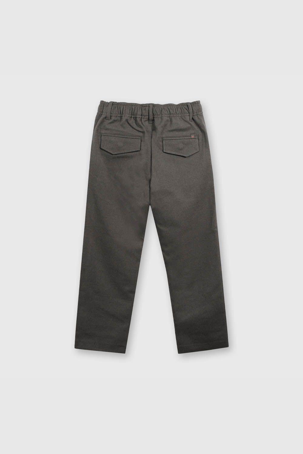 Pantalón Escolar Clásico Gris con Cintura Elasticada-1