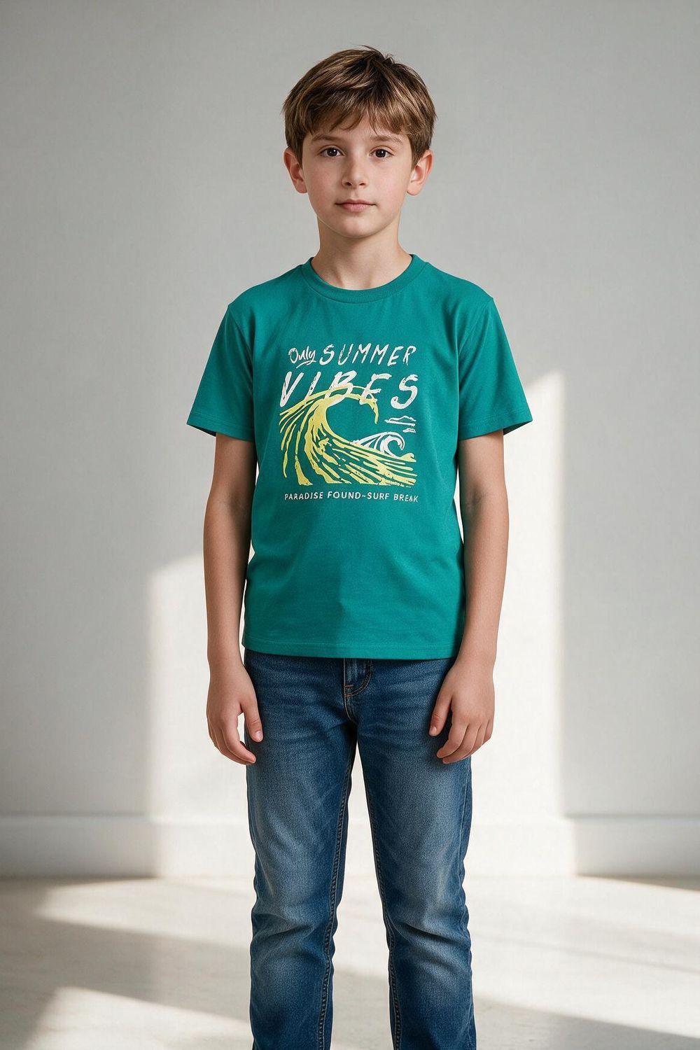 Polera Summer Vibes Verde Niño 3-4A a 12-13A Colloky-1