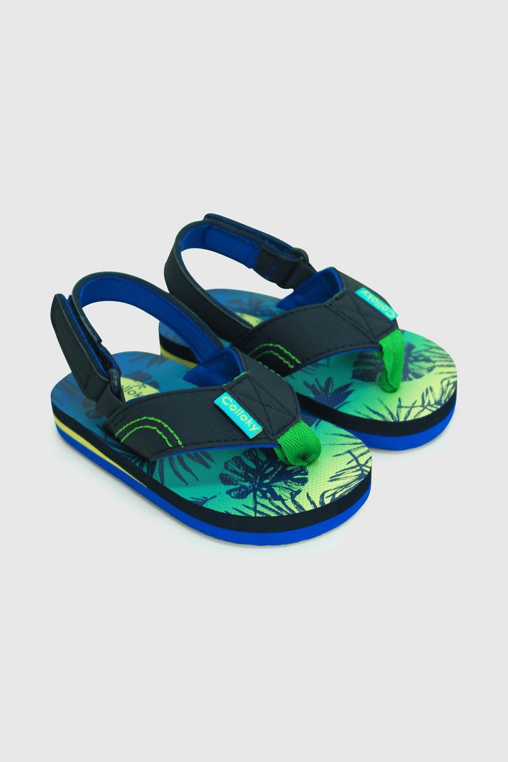 Hawaiana De Niños Playa Estampada Azul / Blue (21 A 27)-0