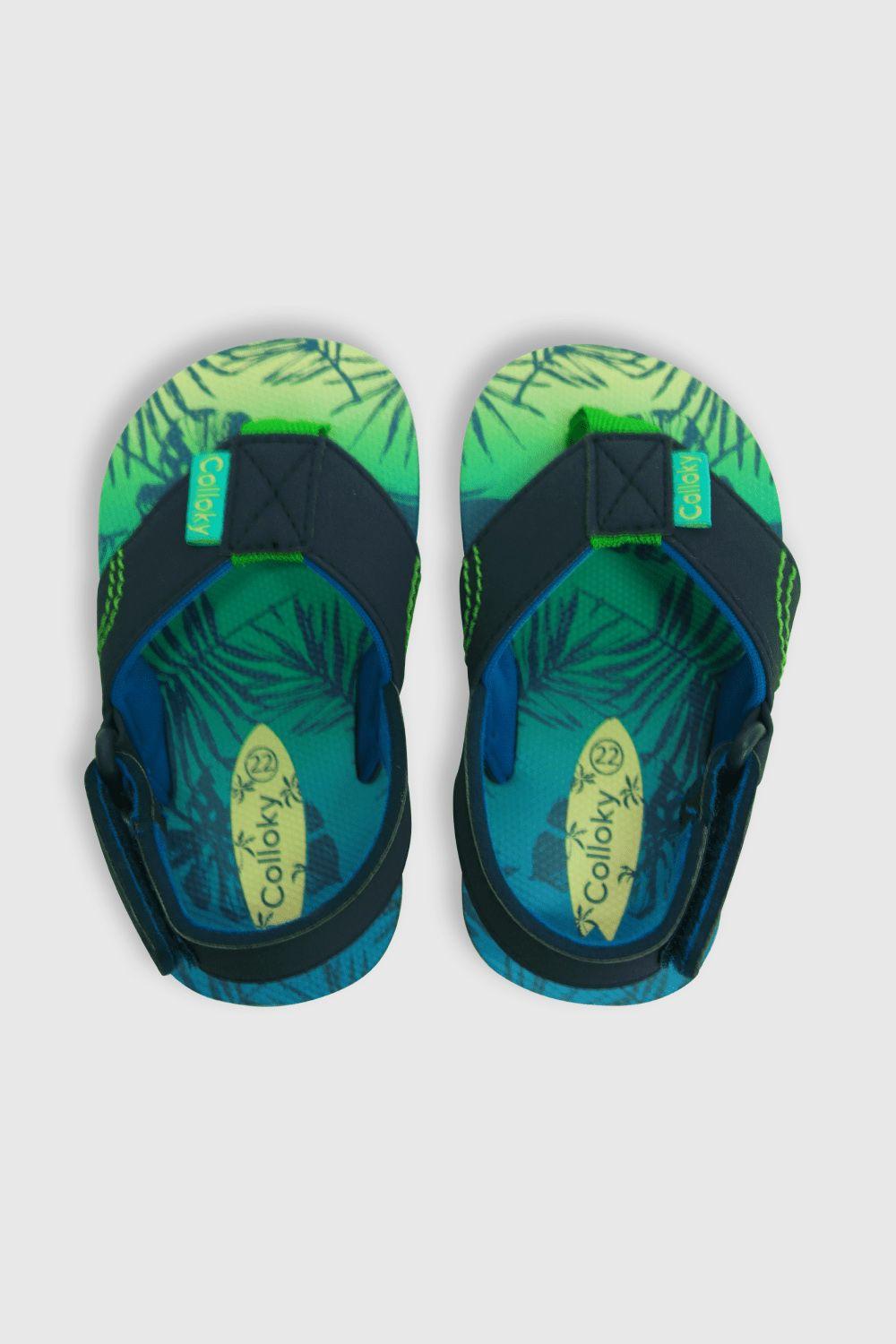 Hawaiana De Niños Playa Estampada Azul / Blue (21 A 27)-3