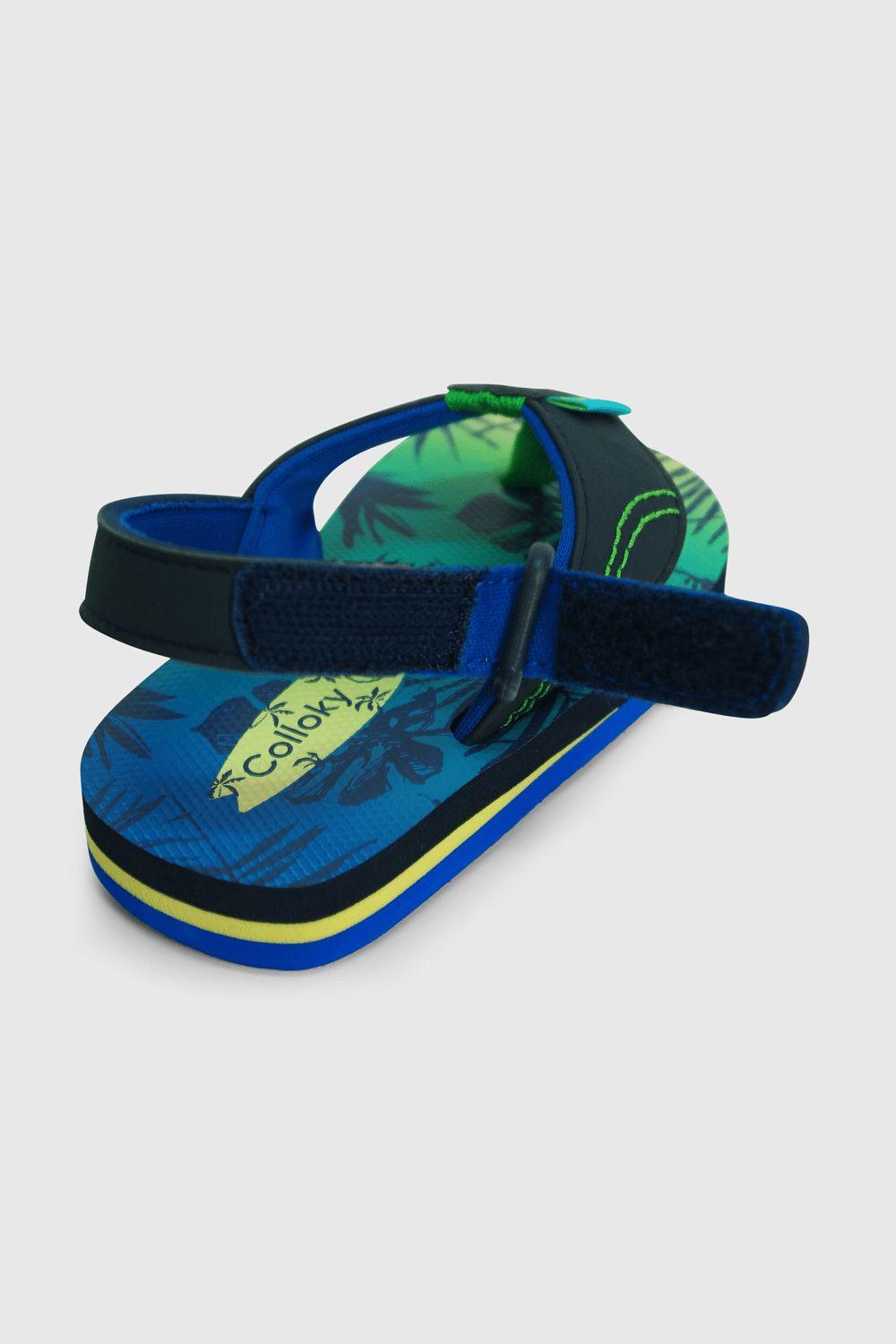 Hawaiana De Niños Playa Estampada Azul / Blue (21 A 27)-4