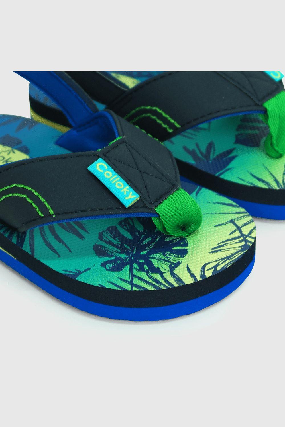 Hawaiana De Niños Playa Estampada Azul / Blue (21 A 27)-5