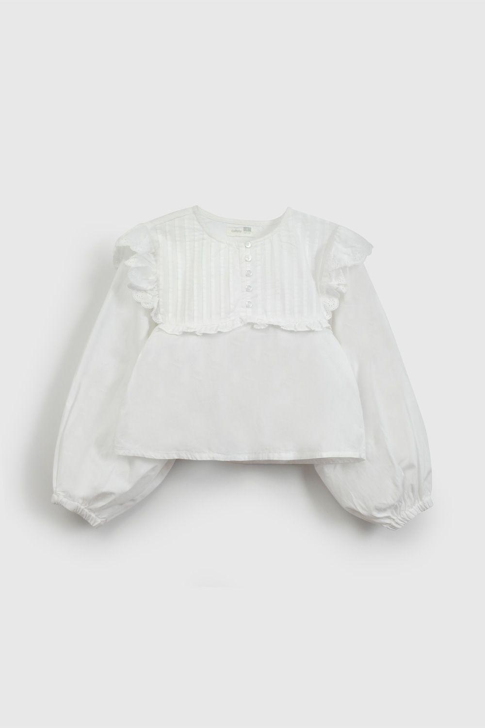 Blusa Blanca Bordada De Niña BLVL0209V26-0
