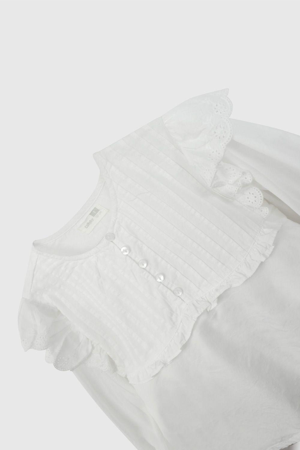 Blusa Blanca Bordada De Niña BLVL0209V26-2