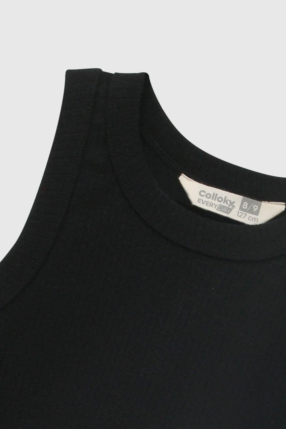 Polera Rib Negro Niña 3-4A a 12-13A Colloky-3