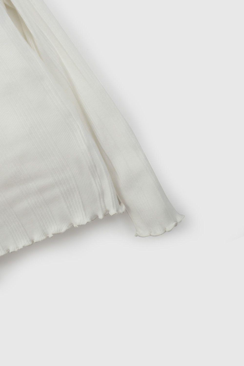 Polera Blanca Rib Básica De Niña POPU0609V26-3