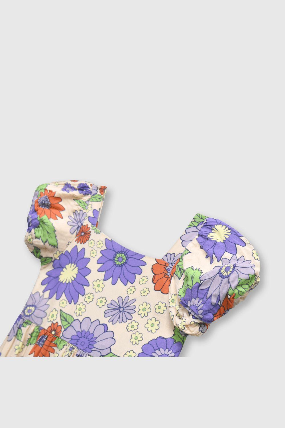 Vestido de niña flores damasco (2 a 12 años)-2