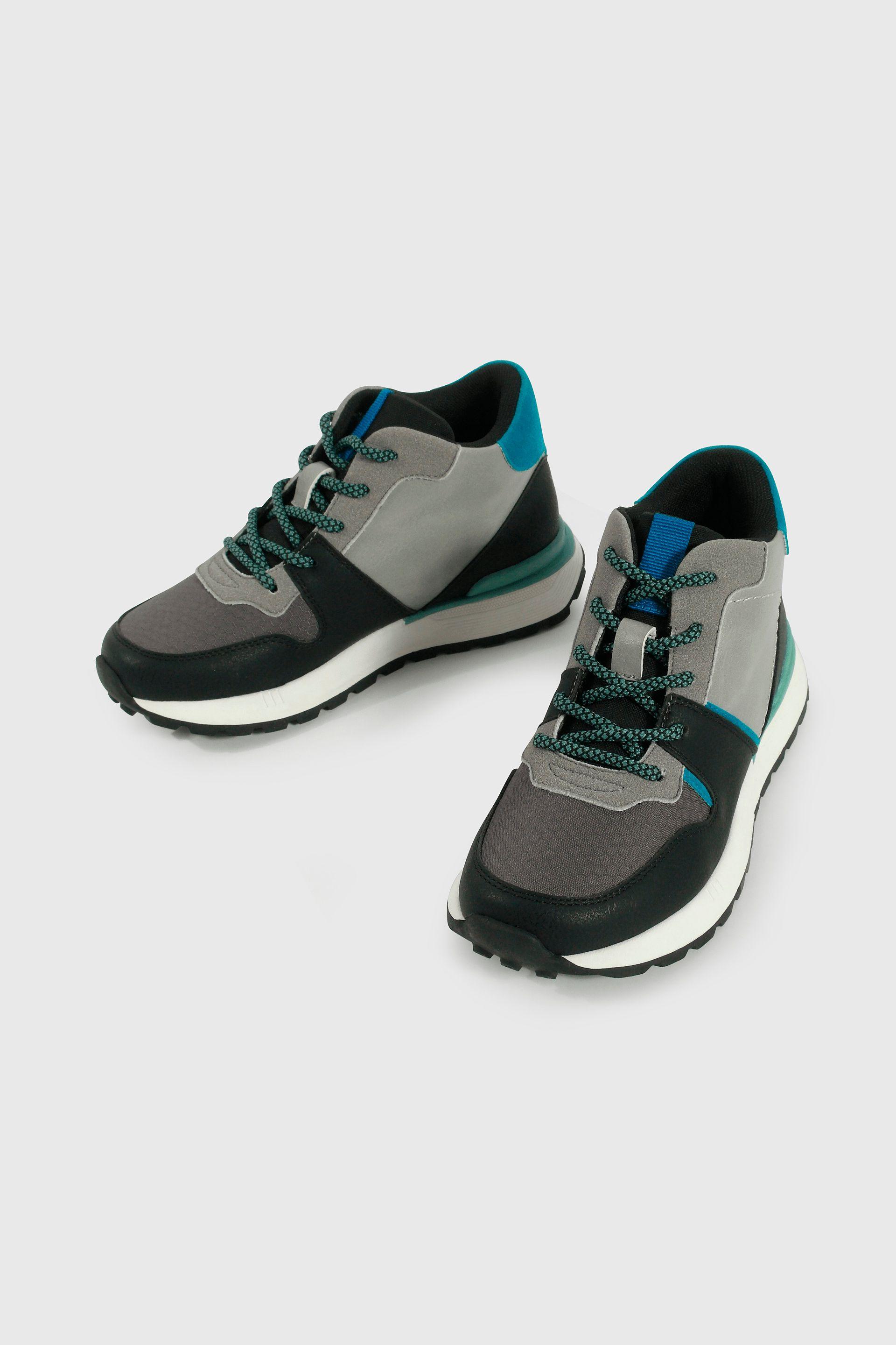 Botín de Niño Gris con Cordón Caña Media Suela Antideslizante-3