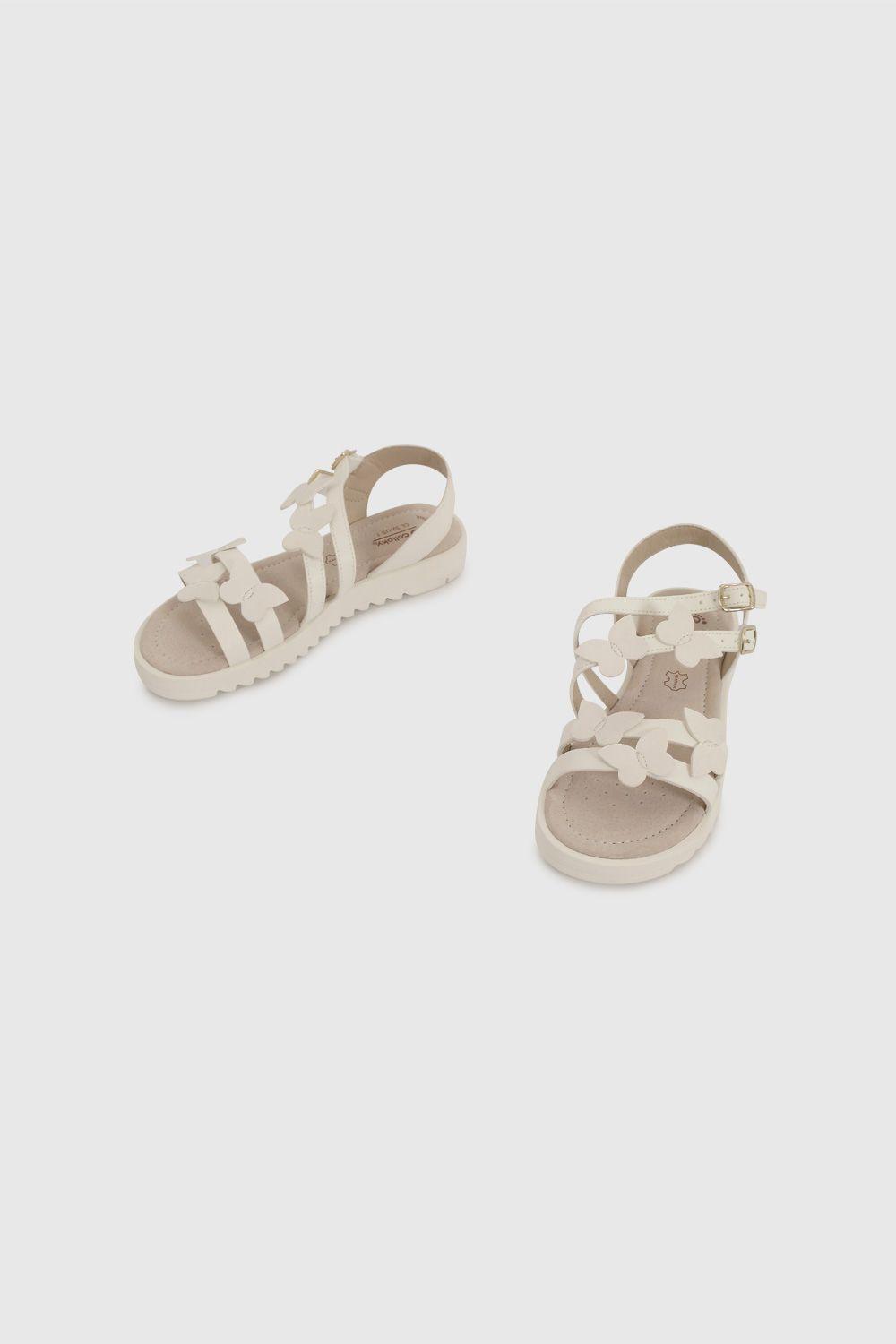 Sandalia Blanca con Aplicaciones de Mariposas 53080209V26-4