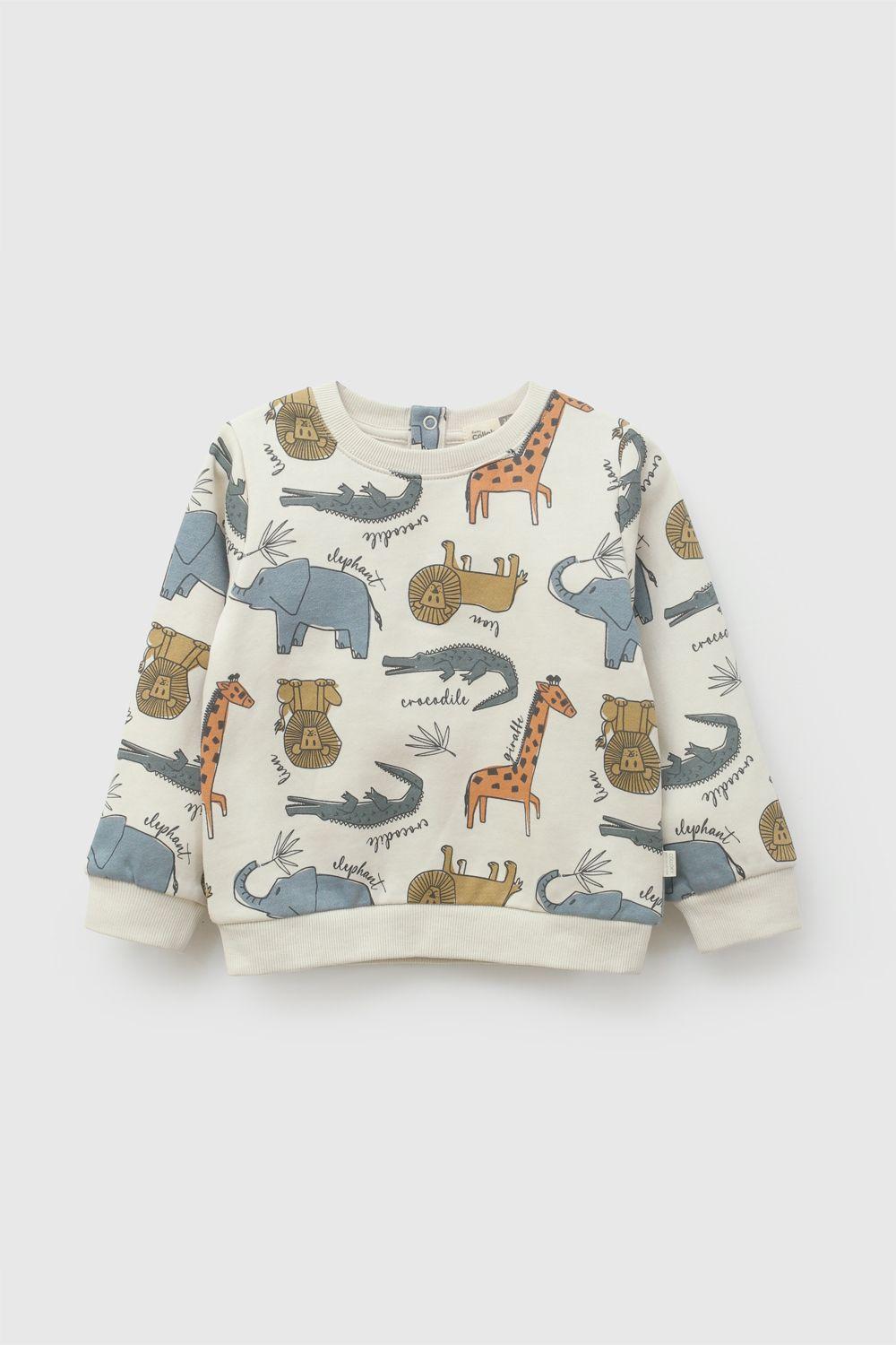 Poleron Animales Beige Niño 6-9M a 4-5A Colloky-0