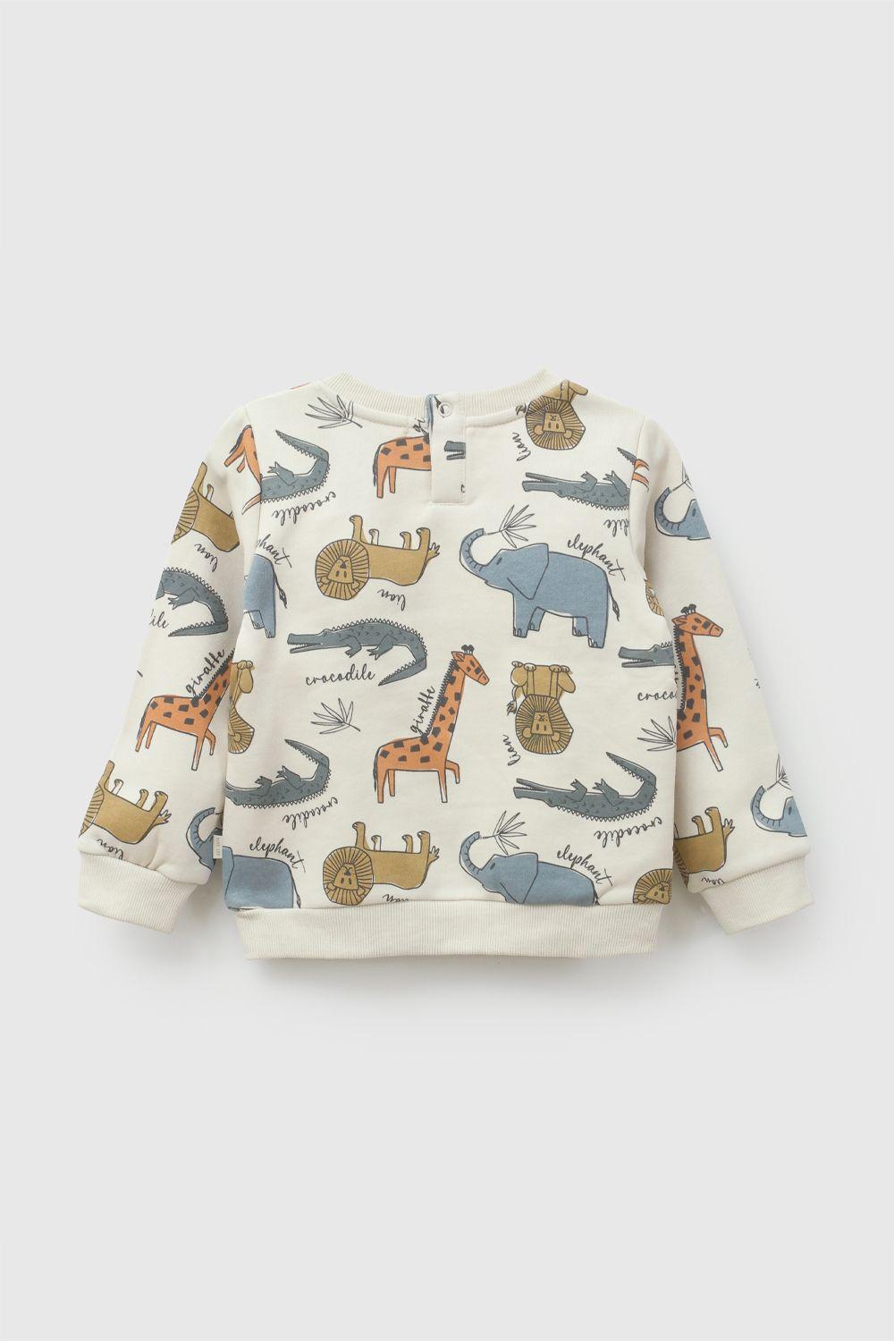 Poleron Animales Beige Niño 6-9M a 4-5A Colloky-1