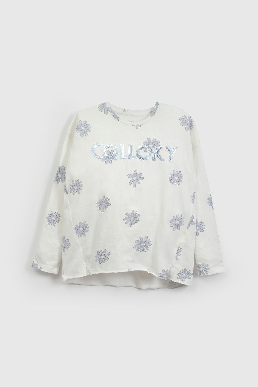 Polera  Blanca Colloky Estampada De Niña POJE1878V26-1