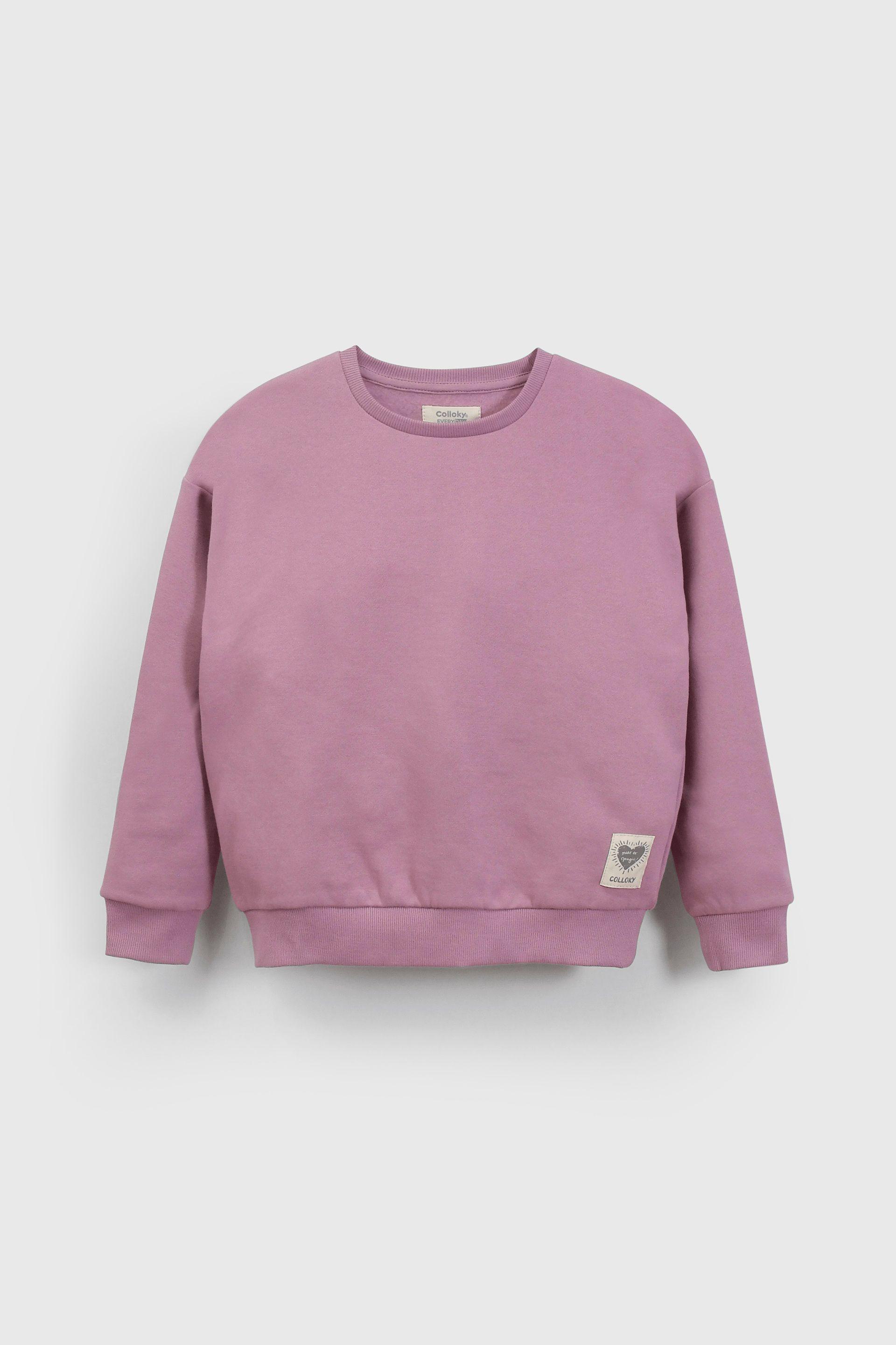 Polerón Morado de polycotton Cerrado Liso para Niña-0